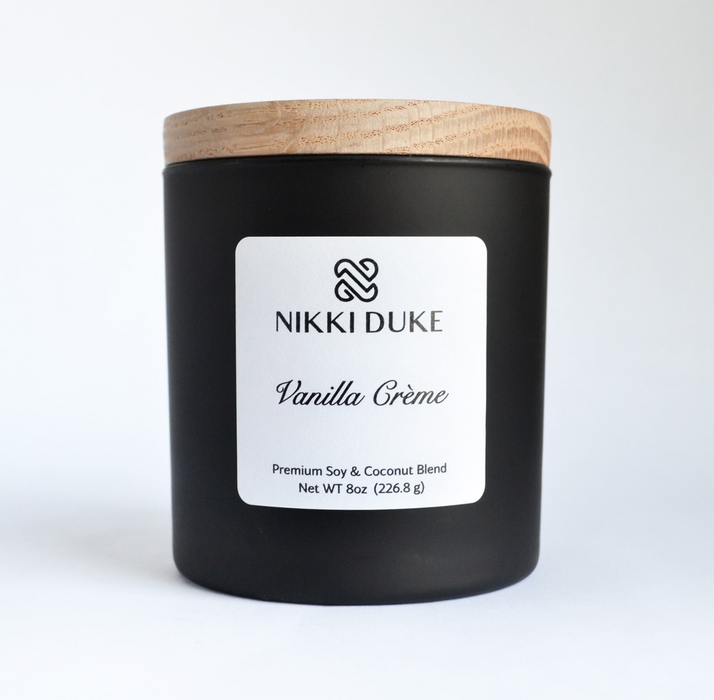 Nikki Duke Vanilla Creme 8 oz Premium Soy + Coconut Candle