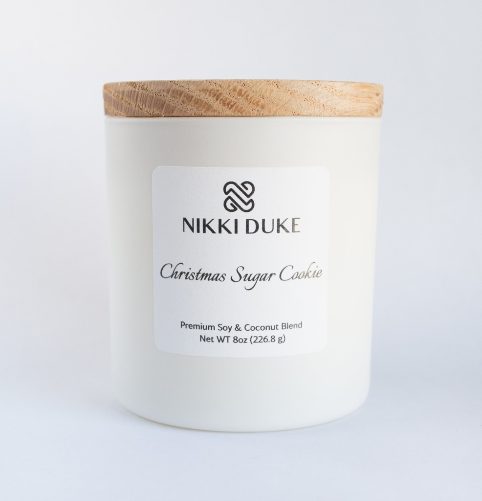 Nikki Duke Christmas Sugar Cookie 8 oz Premium Soy + Coconut Candle